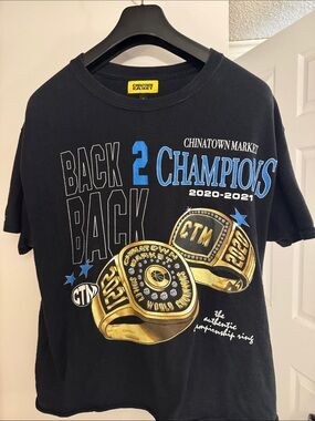 Chinatown Market Black "Back 2 Champions" Long Sleeve Tee